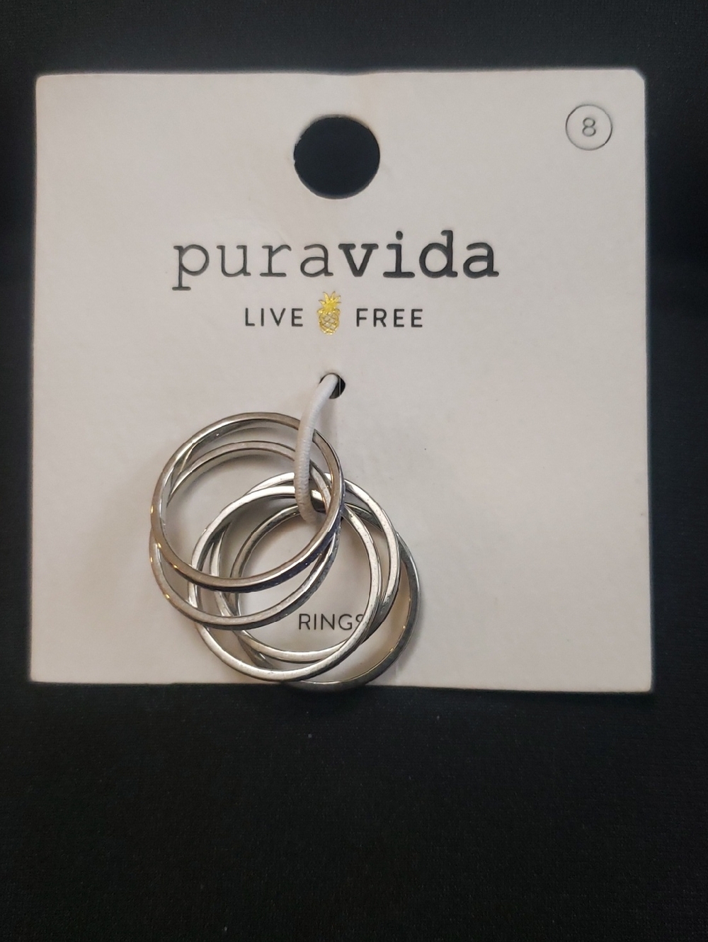 Puravida LIVE FREE 5 Asst Color Mood Rings Size 8.